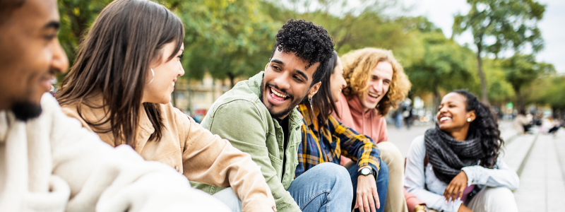 diverse group of college students